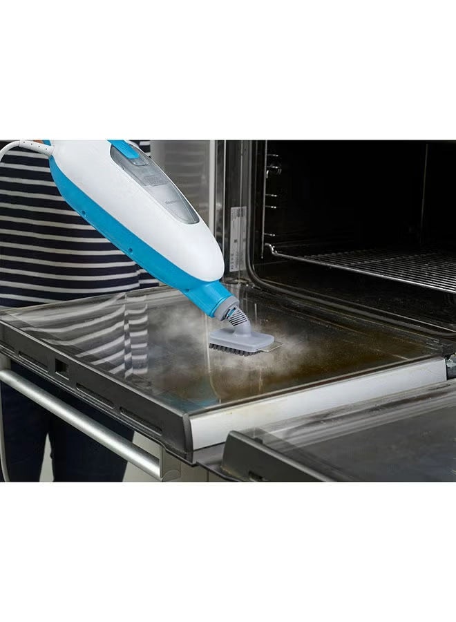 بلاك آند ديكر ممسحة بخارية - بخار فائق التسخين - وسادة من الألياف الدقيقة - تسخين خلال 30 ثانية - مدة تشغيل 11 دقيقة - خالية من المواد الكيميائية - آمنة لجميع أنواع الأرضيات المغلقة - صديقة للبيئة - 1300 واط - FSMH13E10-B5 أبيض/أزرق - Image 2